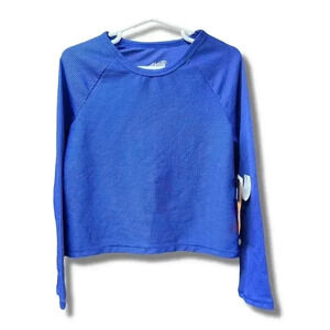 Avia Girls Long Sleeve Performance Tee Blue Size 4-5 Activewear